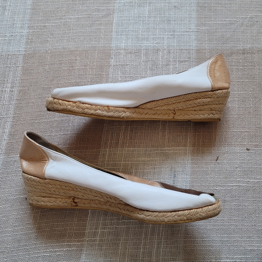 Vintage Patchwork Leather Wedges - image 6